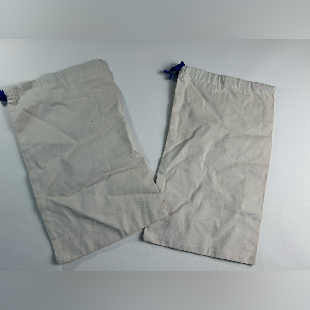 SET Louis Vuitton Cream Cotton Drawstring Dust Bags with Blue Ties - Picture 4 of 4